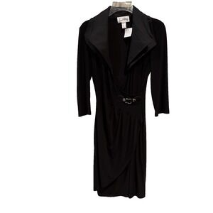 New Tags On Joseph Ribkoff Black Drape Dress Size 8